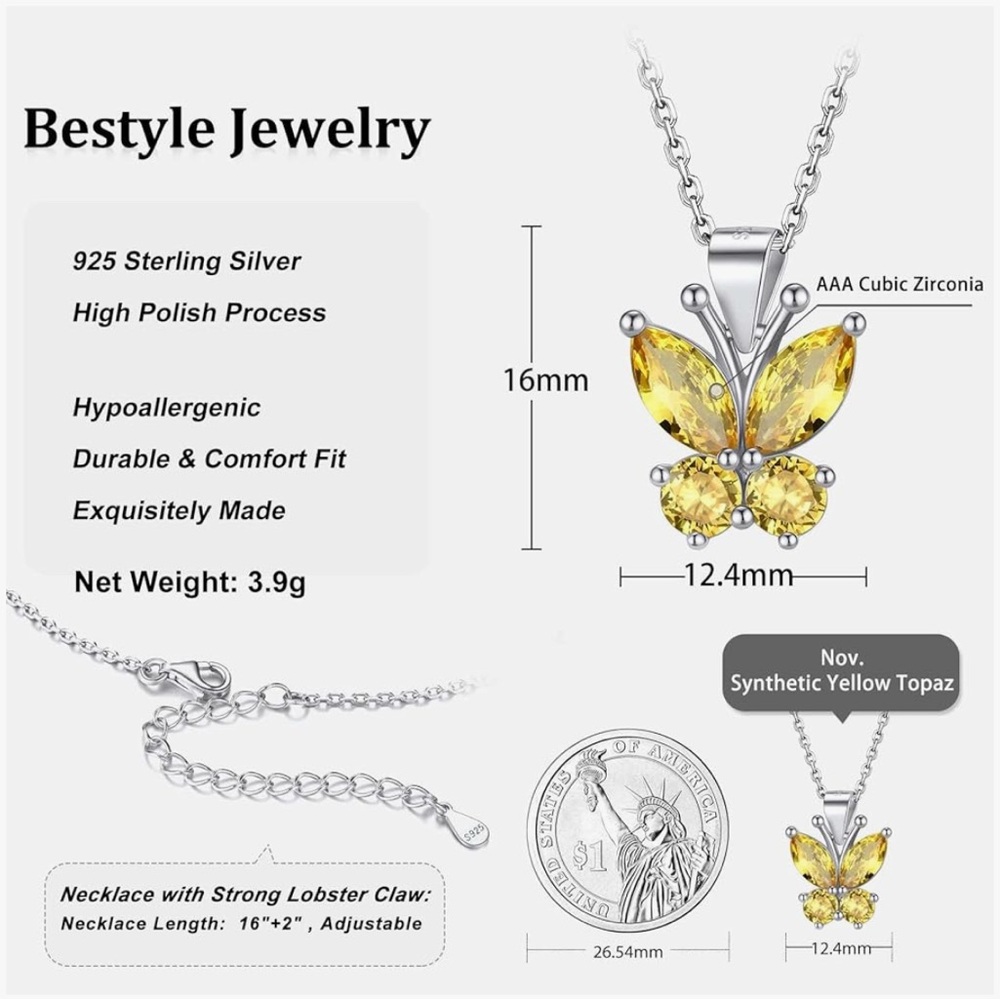 Bestyle Citrine Yellow Necklace - Picture 4 of 7